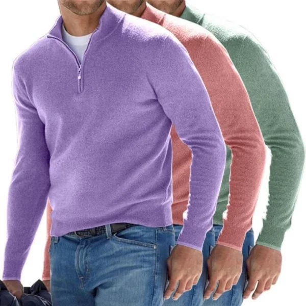 Men's Cashmere Zipper Basic Sweater