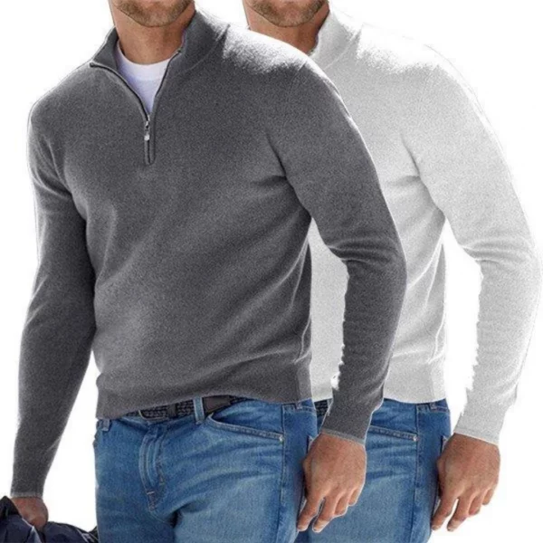 Men's Cashmere Zipper Basic Sweater