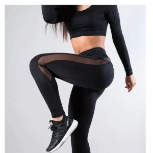 PU Leather Patchwork High Waist Fitness Leggings🔥