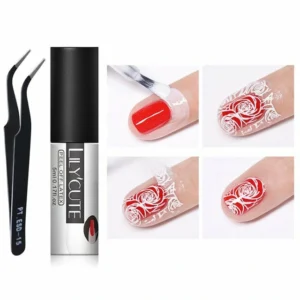 LILYCUTE 5ml White Peel Off Liquid Tape Odor-free Nail Edge Skin Care Cold-resistant Nail Art Gel Varnish Tool