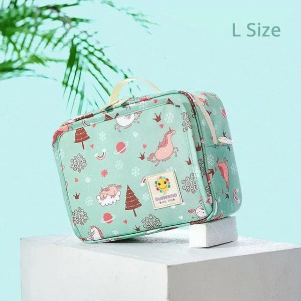 Sunveno Baby Diaper Bags Maternity Bag for Disposable Reusable Fashion Prints Wet Dry Diaper Bag Double Handle Wetbags 21*17*7CM