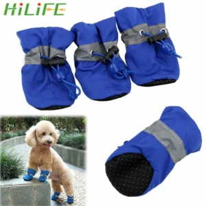 HILIFE Antiskid Puppy Shoes 4pcs Soft-soled Dog Shoes Waterproof Soft Pet Paw Care Pet Accessories Fashion