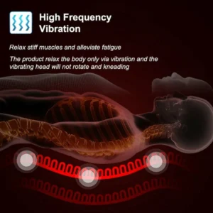 KLASVSA Electric Heating Vibrating Back Massager Chair In Car Home Office Lumbar Neck Mattress Pain Relief LED remote control