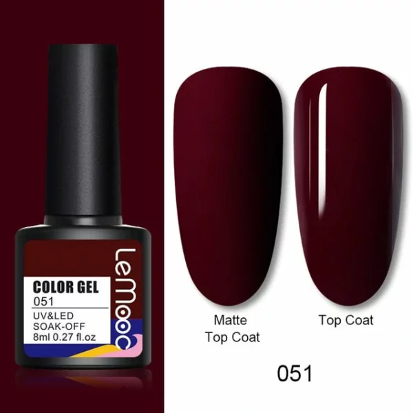 LEMOOC 8ml Nail Gel Polish Hot Selling Colors For Soak Off Semi Permanent Hybrid Nail Art Prime Gel Varnish varnish