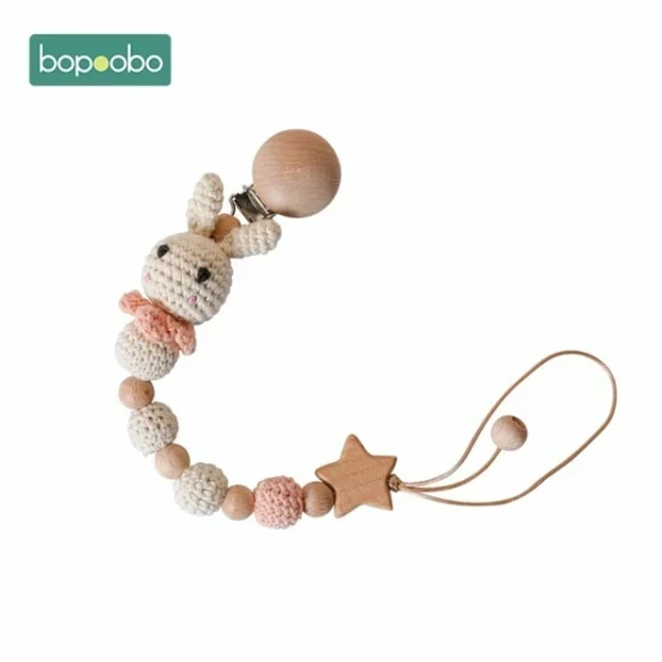 Bopoobo 1pc Baby Dummy Pacifier Chain Clip Cotton Cloth Plush Animal Toys Soother Nipples Holder Newborn Toy Feeding Accessories