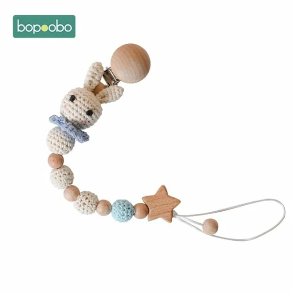 Bopoobo 1pc Baby Dummy Pacifier Chain Clip Cotton Cloth Plush Animal Toys Soother Nipples Holder Newborn Toy Feeding Accessories