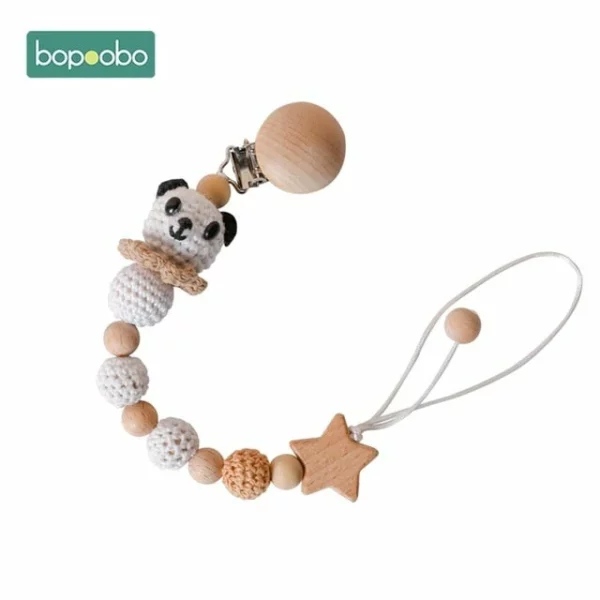 Bopoobo 1pc Baby Dummy Pacifier Chain Clip Cotton Cloth Plush Animal Toys Soother Nipples Holder Newborn Toy Feeding Accessories