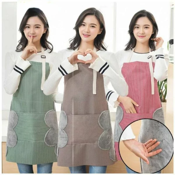 Oil-Proof Waterproof Wipeable Stripes Apron