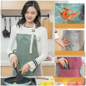 Oil-Proof Waterproof Wipeable Stripes Apron