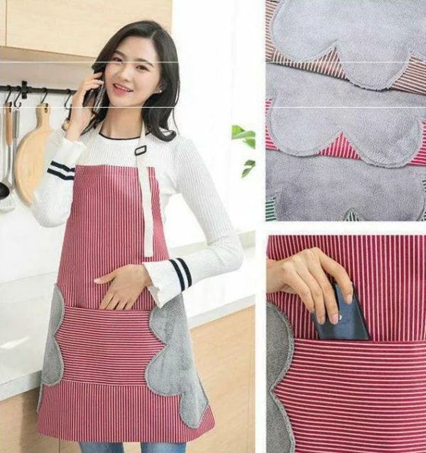 Oil-Proof Waterproof Wipeable Stripes Apron