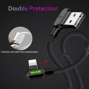 90 Degree LED Sync Charge Cable