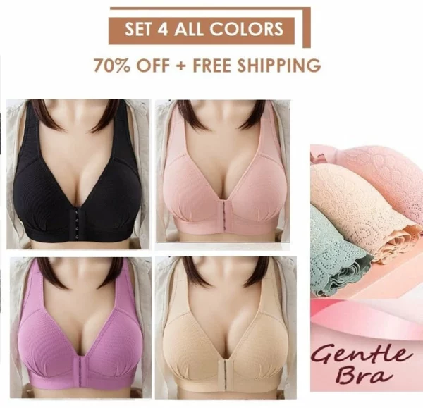 #1 Plus Size Sexy Push Up Bra Front Closure Solid Color Brassiere !!