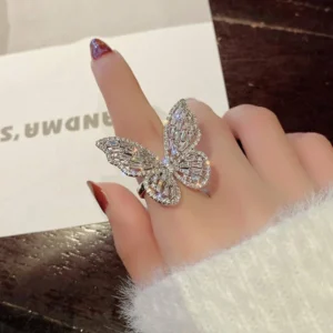 S925 Silver Butterfly Ring Series Micro-Inlaid Zircon