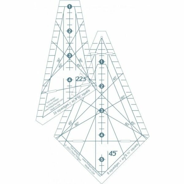 Art Ruler Squedge 22.5° Template-- With Instructions