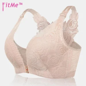 FITME®: ROSE EMBROIDERY FRONT CLOSURE WIREFREE BRA