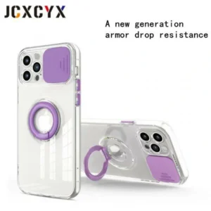 Transparent Armor Ring Holder Stand Bracket Protection Case For iPhone