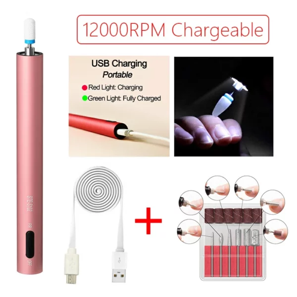 2022 Upgraded Professional Cordless Portable USB Rechargeable Nail Polisher