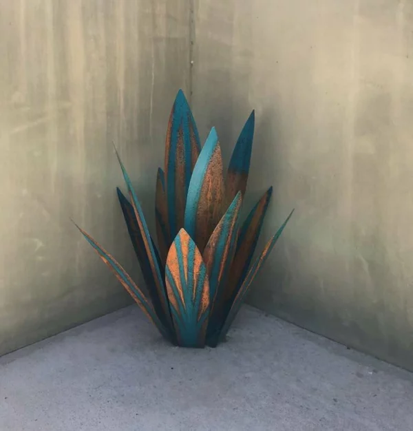 HandMade Painted Metal Century Plant