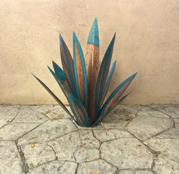 HandMade Painted Metal Century Plant