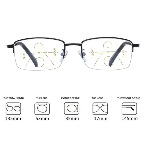 FoldFlat Third Generation Titanium Progressive Far And Near Dual-Use Reading Glasses