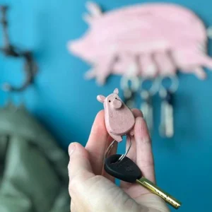 Cute Piglet Key Ring Hanging Board