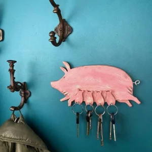 Cute Piglet Key Ring Hanging Board