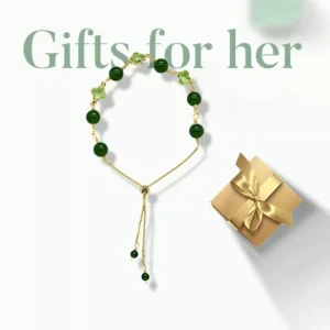 🍀2022 FOUR LEAF CLOVER CHALCEDONY GOOD LUCK BRACELET