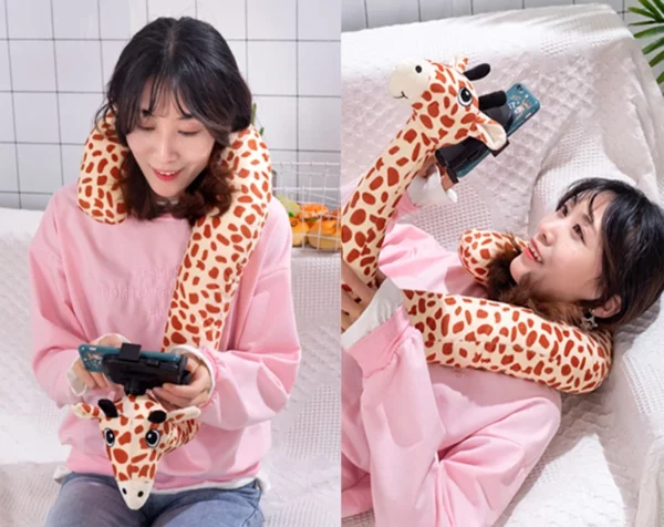 The second generation lazy cartoon U-shaped pillow & mobile phone holder neck support