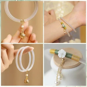 1 PAIR JINGLE FINE JADE BANGLE BRACELETS