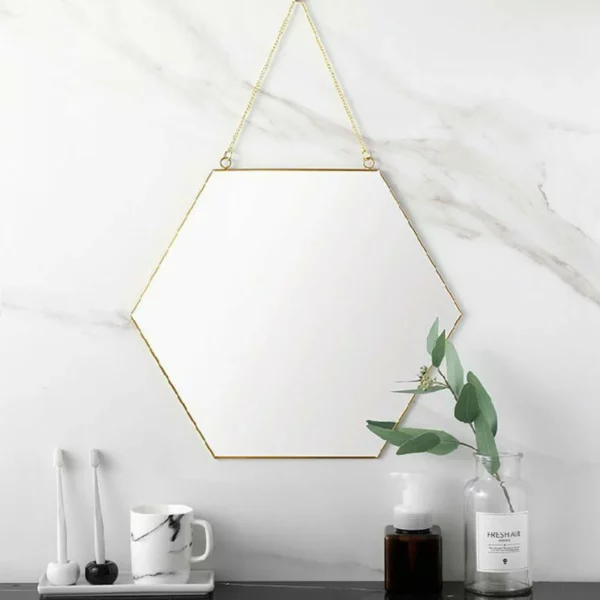 1 Piece Bathroom Hanging Mirror Geometric Shape Nordic Style Simple Hanging Mirror