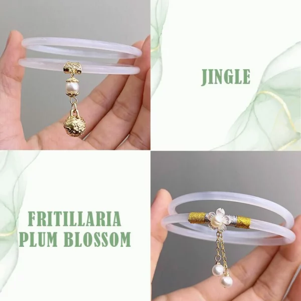 1 PAIR JINGLE FINE JADE BANGLE BRACELETS