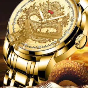 ✨FATHER\'S DAY PROMOTION- 50%OFF✨EMBOSSED GOLDEN DRAGON WATCH