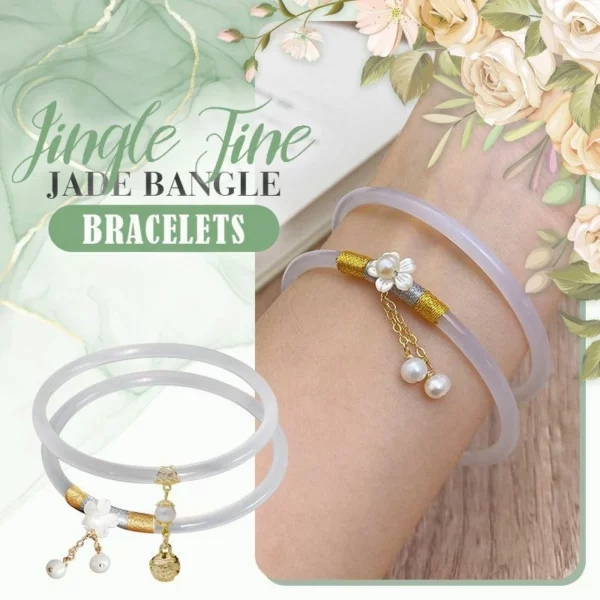 1 PAIR JINGLE FINE JADE BANGLE BRACELETS