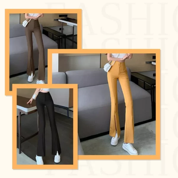 WOMEN'S SLIM HIGH WAIST FLARED PANTS