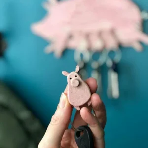 Cute Piglet Key Ring Hanging Board