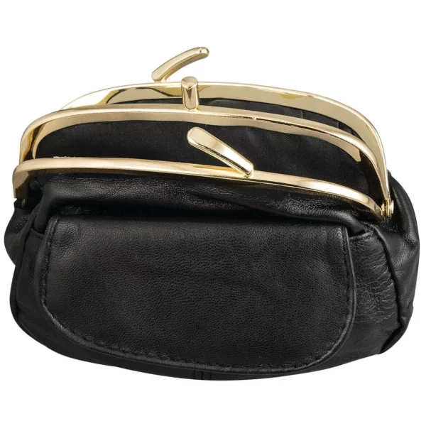 Dual Clasp Leather Coin Purse