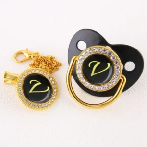 Alphabet Pacifier Black & Gold