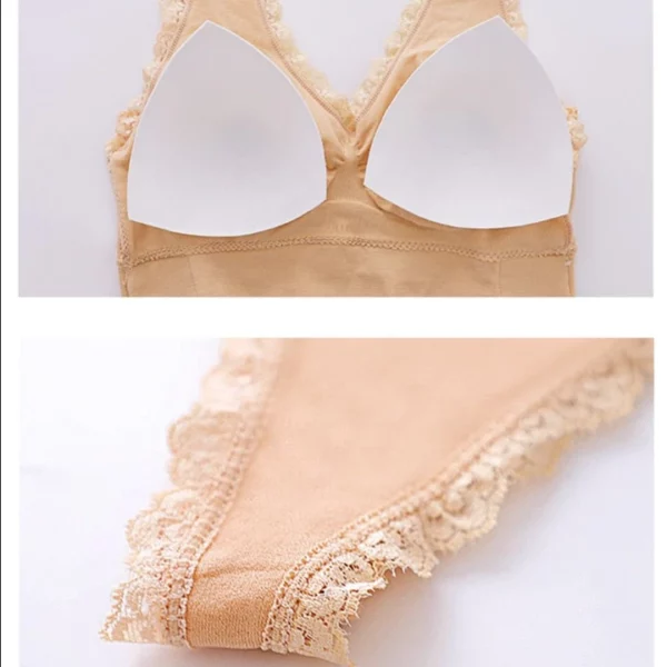 Front Cross Side Buckle Lace Bra