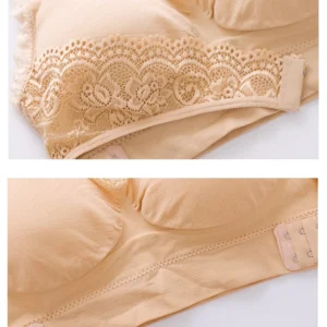 Front Cross Side Buckle Lace Bra