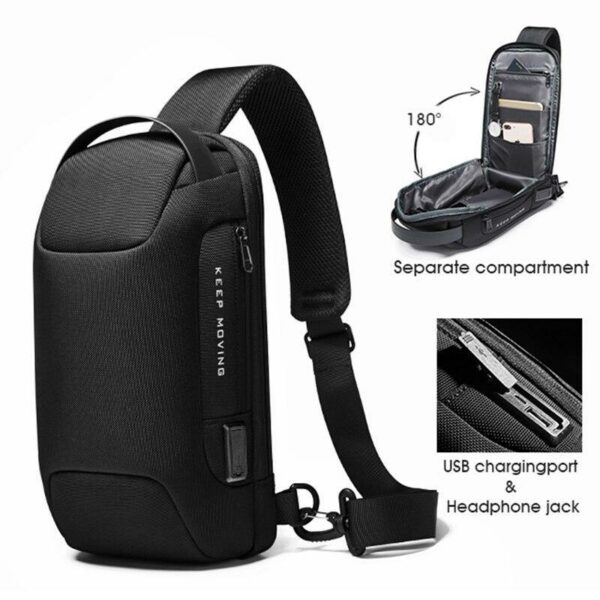 New Carbon Fiber Streamline Anti-Theft Sling Bag