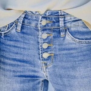 90s Vintage Button Fly High Waist Flare Leg Jeans