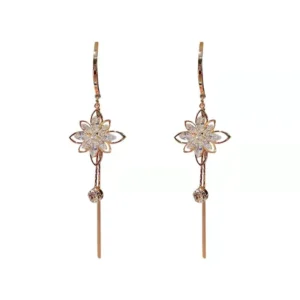 Brilliant Flower Fringe Earrings