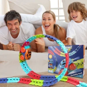 CHANGEABLE TRACK WITH LED LIGHT-UP RACE CAR