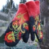 Cashmere Embroidery Flowers Mittens