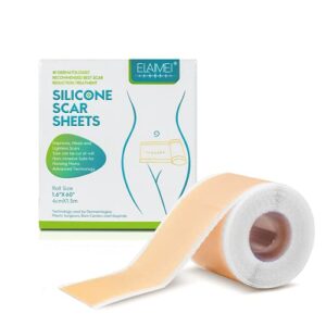 ELAIMEI™ Medical Soft Silicone Gel Tape for Scar Removal (1.6” x 60”）