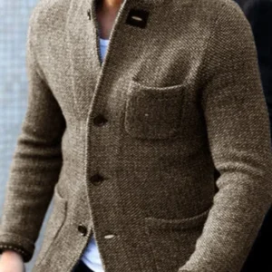 MEN'S RETRO GREY KNITTED JACKET