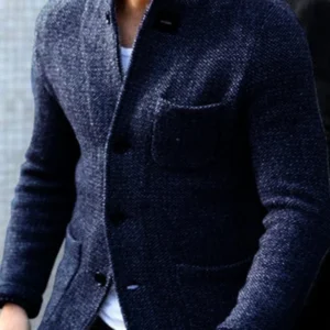 MEN'S RETRO GREY KNITTED JACKET