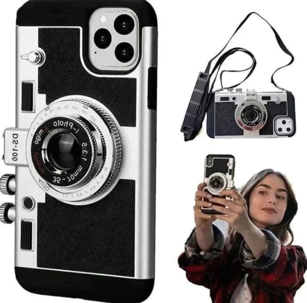 Paris 3D Retro Camera Case PU Leather