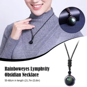 Rainboweyes Lymphvity Obsidian Necklace