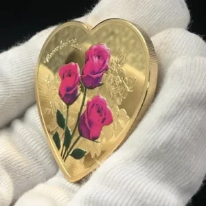 Rose Heart-Shaped Commemorative Coin